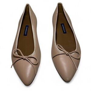 Margaux Pointed-Toe Flats sz 38.5 EU Rose Nappa
